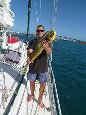 Skipper 'John' and His Dinner in the Bahamas