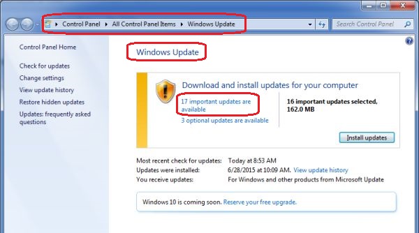 Go to 'Control Panel > All Control Panel Items > Windows Update' and review 'Windows Update List'.