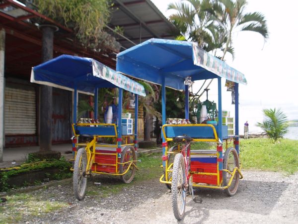Slushy Vendor Tricycles by the Port Barrios, Guatemala