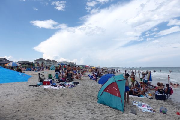 Writghtsville Beach in July, North Carolina, USA